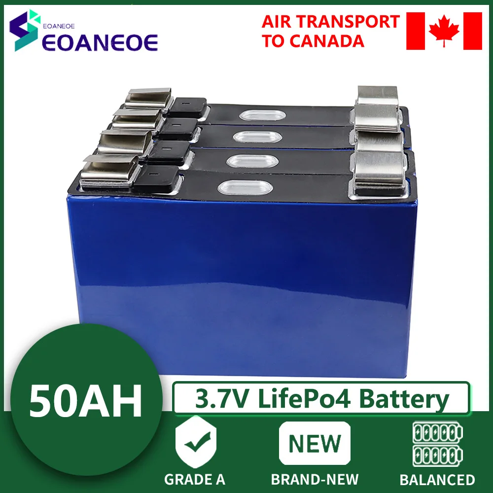 

1-32PCS 3.7V 50AH Lifepo4 Rechargeable Battery Lithium Iron Phosphate Prismatic Batteries Cell Pack 12V 24V RV Boat Golf Cart