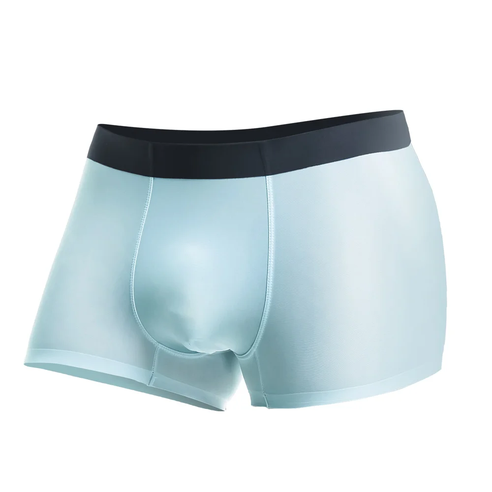 5PCS Men's underwear Men's boxer shorts ice silk no scars boxer shorts head trend breathable shorts thin summer