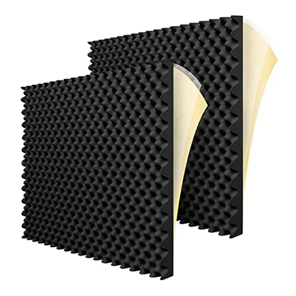 12 Pack Self Adhesive Acoustic Foam Panels Fireproof Soundproofing Treatment Wall Panel,Reduce Noise Foam for Studio,Etc