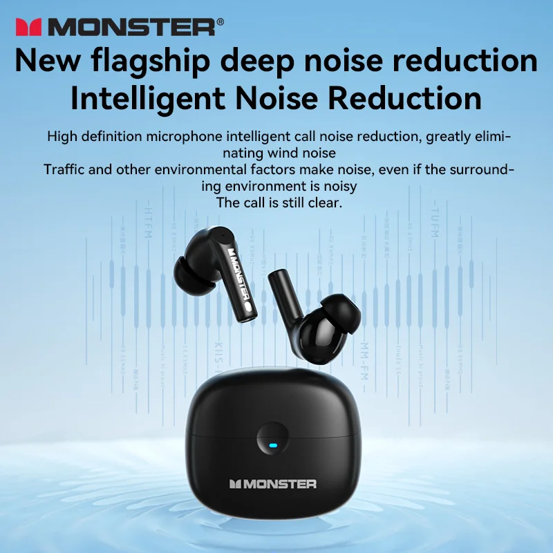 Monster GT16 Wireless Bluetooth5.4 Earphones TWS HIFI Sound Quality Headphones Sports Smart Headset Noise Cancellation Earbuds