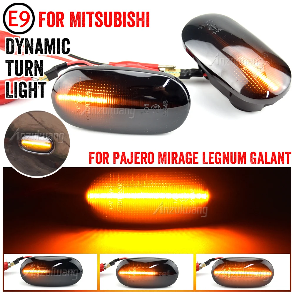 

For Mitsubishi Pajero Mirag Legnum Gelent 1998-2005 Sport 2G Galant 8 rose Dynamic LED Blinker Side Marker Turn Signal Lights
