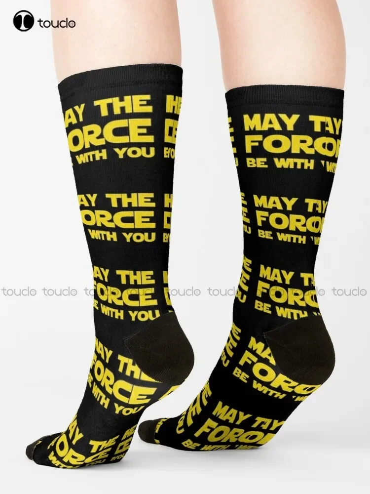 May The Force Be With You (Yellow) Socks Men Socks Unisex Adult Teen Youth Socks Christmas Gift Custom Hd High Quality Sock