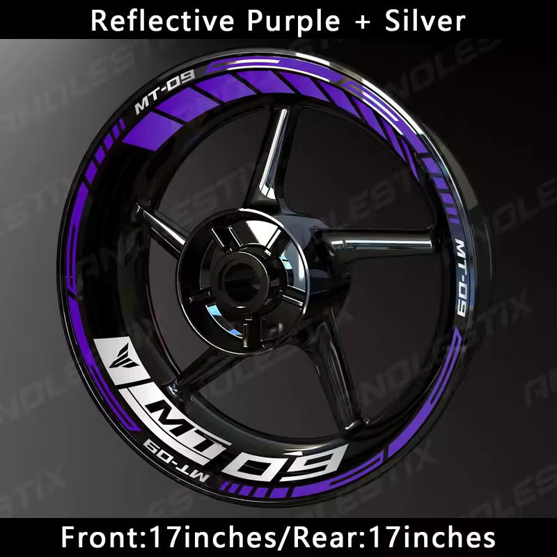 AnoleStix Reflective Motorcycle Wheel Sticker Hub Decal Rim Stripe Tape For YAMAHA MT-09 MT09 - Image 25