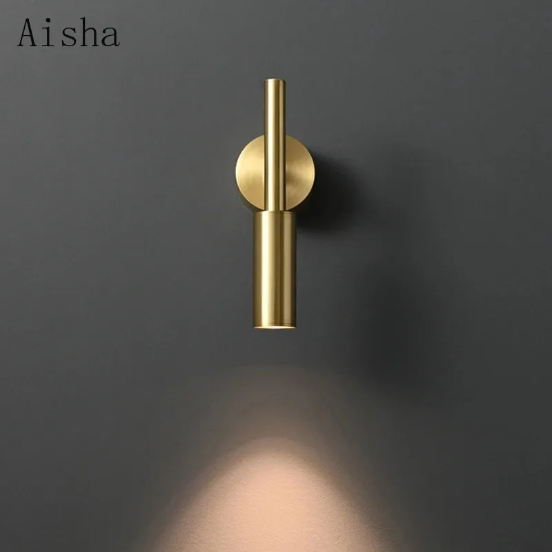 Brief LED Wall Lamp Bedside Lights Rotatable for Parlor Bedroom Reading Lighting Gold/Black Reading Eye-protection Sconces