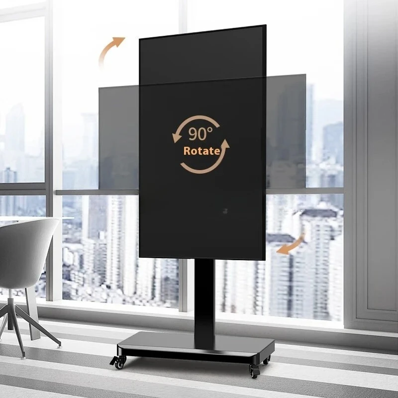 Universal Mobile TV Stand with Wheels 10 - 43 Inch Compatibility 90° Rotation Height Adjustable Rolling Cart for Live Streaming