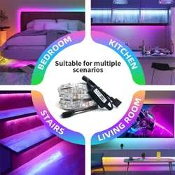 2024 new 5V Led Strip Light RGB PC SMD 2835 Led/m 5M Ledstrip Waterproof 5V Volt RGB LED Strip Tape Lamp Light