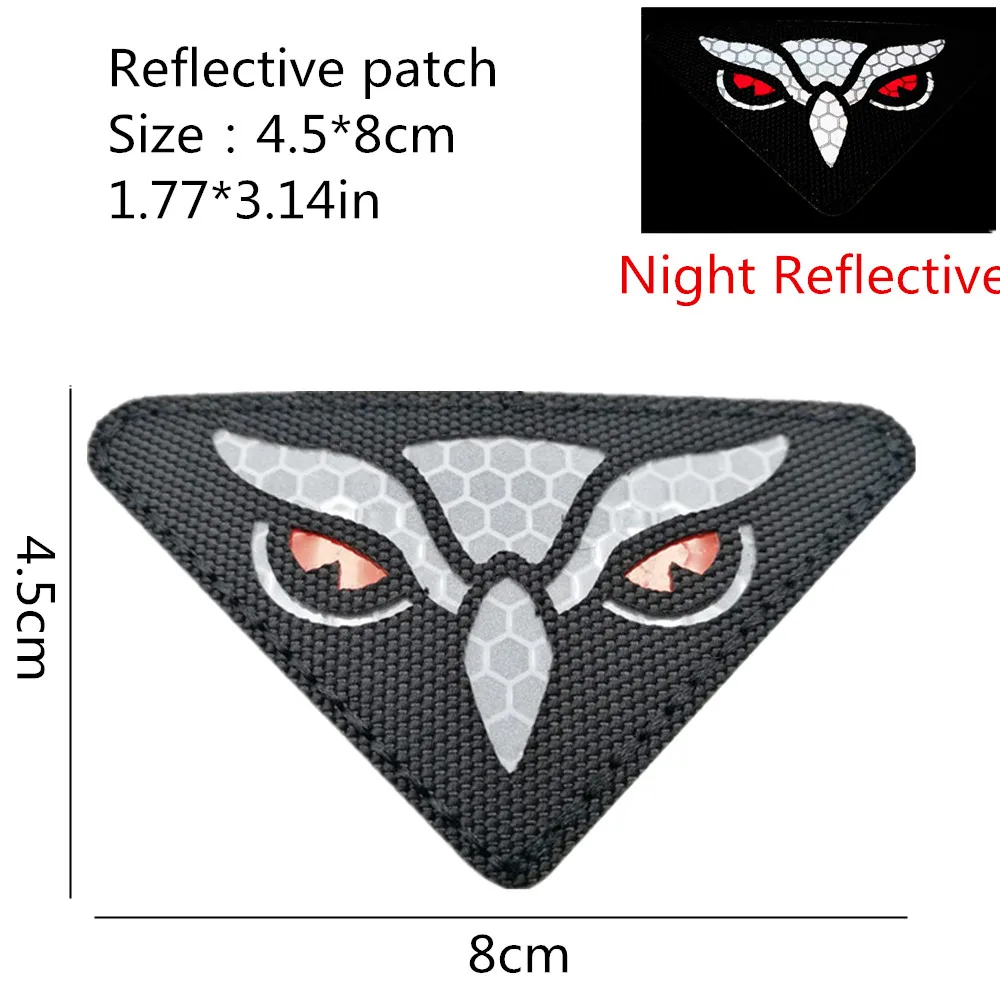 Eagle eye Night Tactical toppe riflettenti animali adesivi tattici personalizzati zaino accessori per abbigliamento Fun Glow Patch