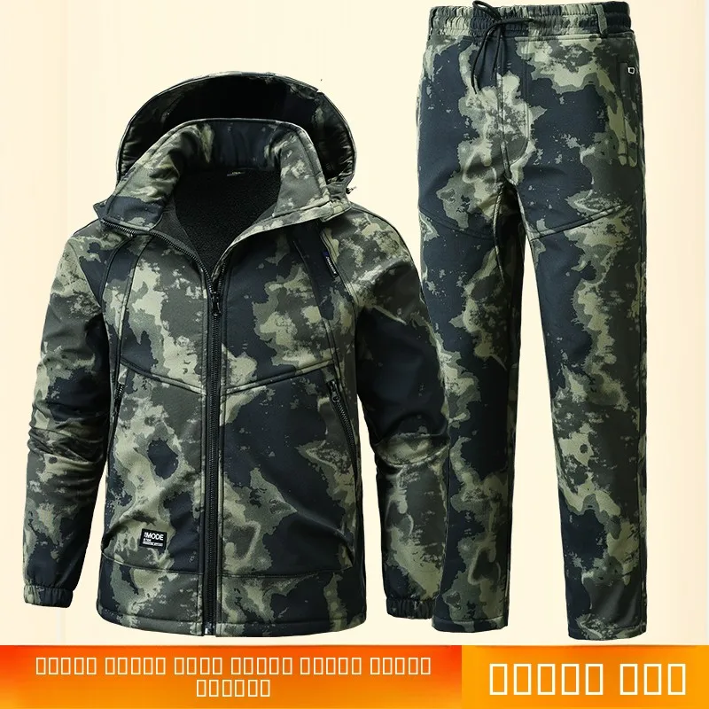 

Мужской камуфляжный рабочий orm Set Fce Lined Thiened, зимняя, износостойкая, Auttive Repairing Workwear Long Sv...