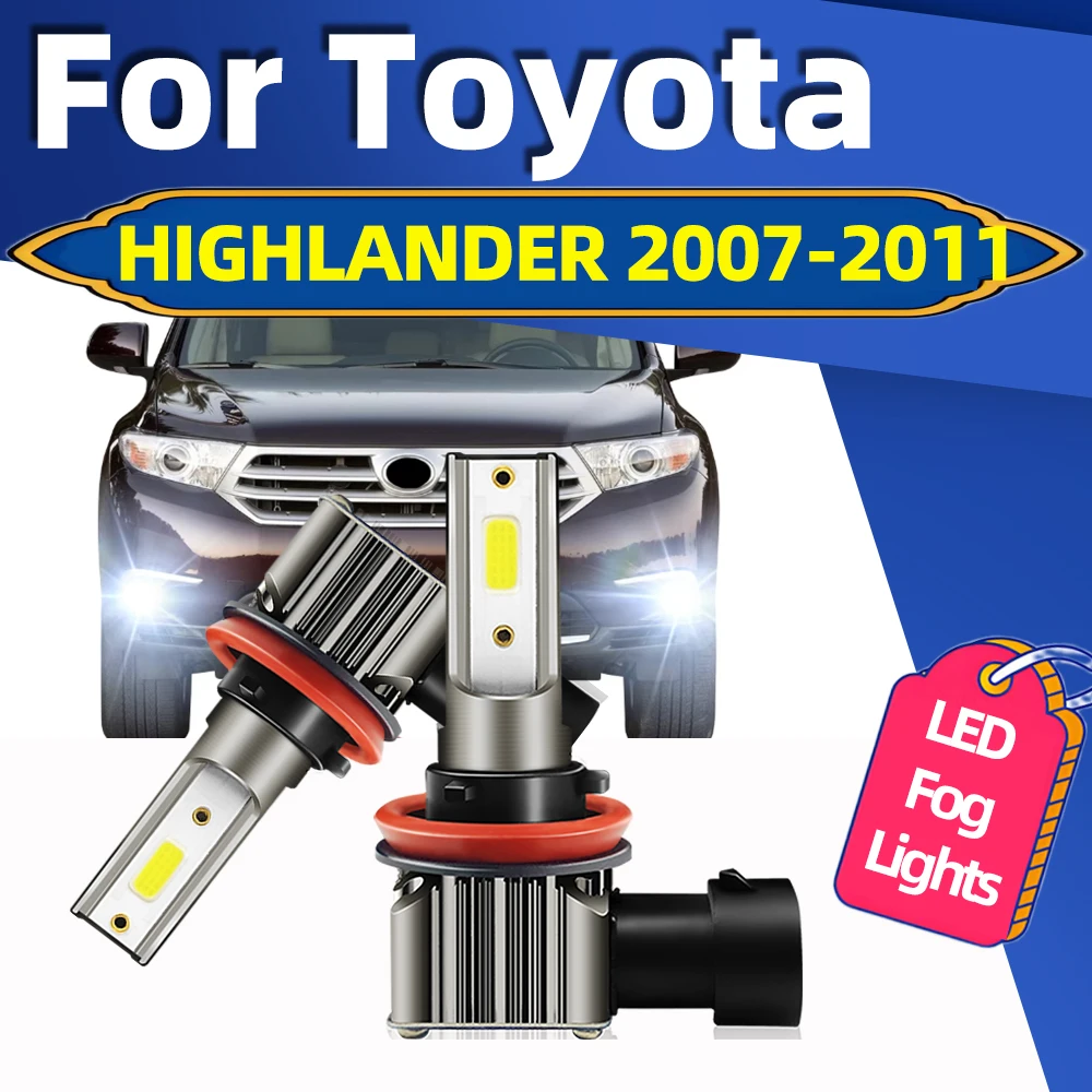 

2 шт. светодиодные автомобильные противотуманные фары 15000LM для Toyota HIGHLANDER 2007 2008 2009 2010 2011 авто передние противотуманные фары 6000K 12V аксессуары