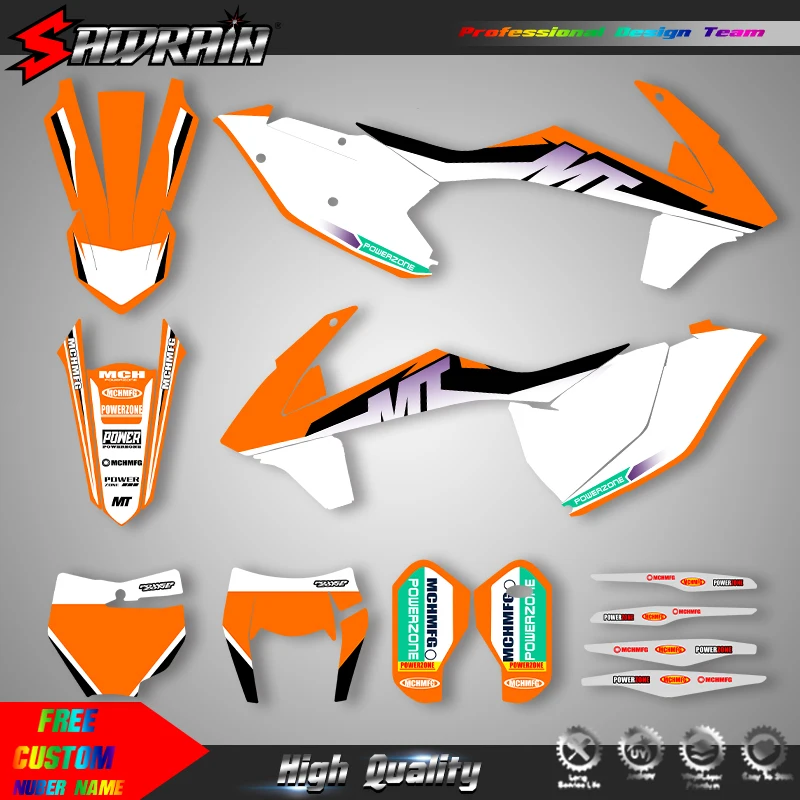 Sawrain For KTM 16-18SX-F 17-19EXC Motorcycle Sticker Custom Team Graphics Decals Kit