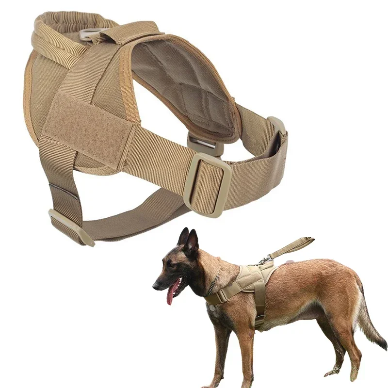 Arnés táctico para perro grande, chaleco de pecho para Pastor Alemán, Collar Pectoral de nailon, entrenamiento ajustable para perros medianos y grandes
