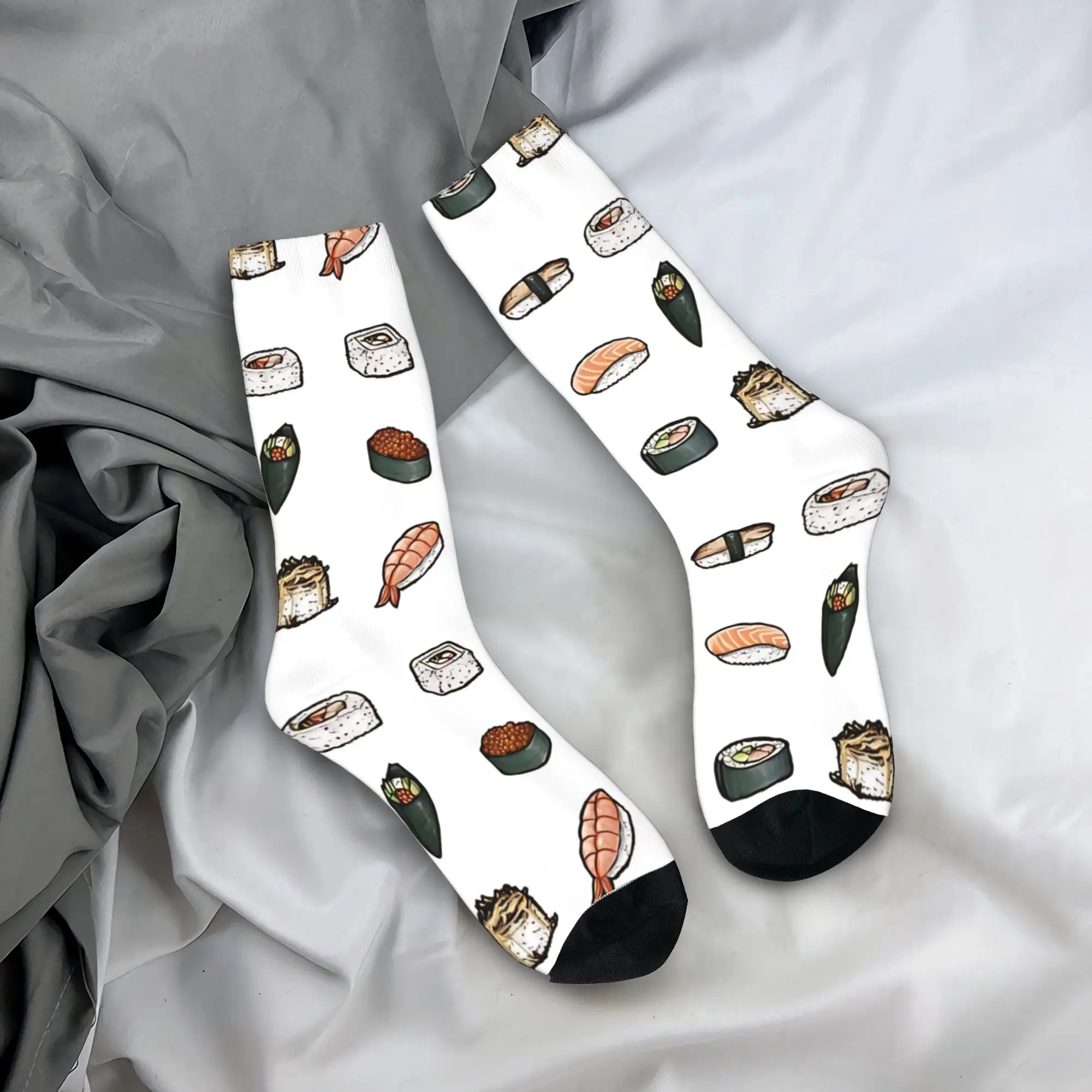 

Sushi Socks Harajuku Stockings Winter Anti Sweat Men's Socks Medium Soft Custom Running Sports Socks