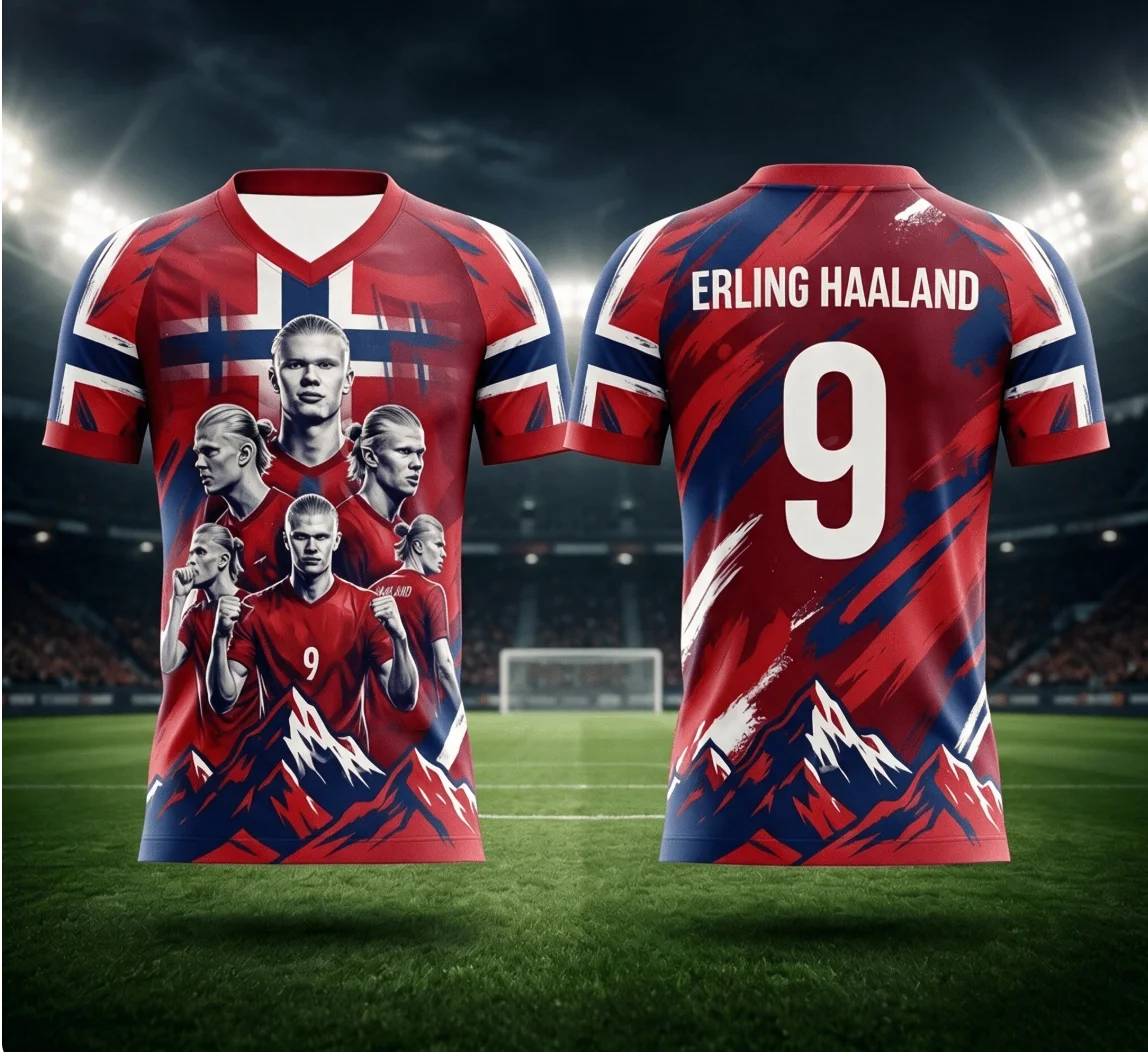 2026 Haaland Fan Memorial Jersey Norway Match Football Jersey Summer Sports Men's T-Shirt Kid's Clothing Tee Y2k Woman Family