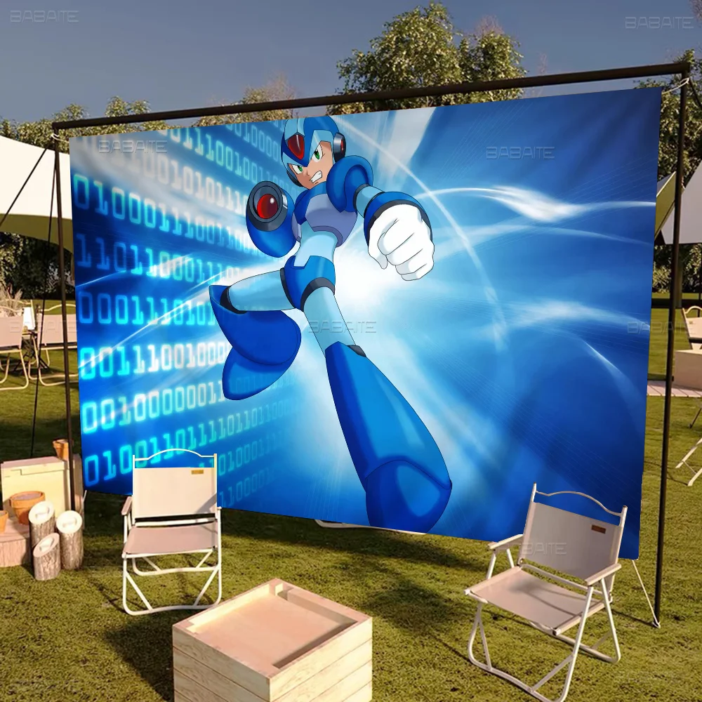 Rockman M-Megaman Movie Cartoon Flag Wall Hanging Banner Decoration Household Home Decor