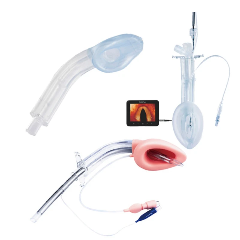 Medical multifunctional laryngeal mask, visible non inflatable airway catheter, dual safety anti aspiration dual chamber fourth