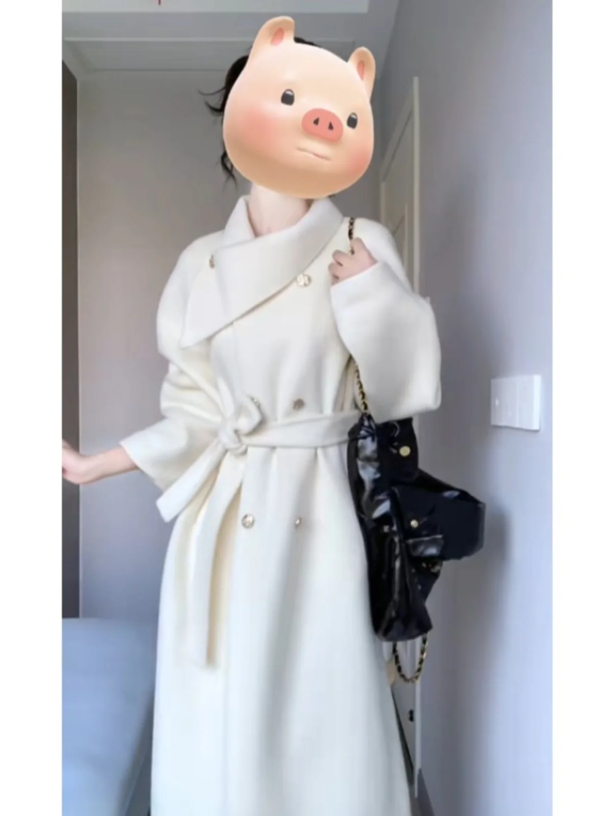 Korean Sle Double-Faced Woolen Long Coat Faionable Slimming Women's Outerwear Autumn Winter High-End Sensation Beautiful