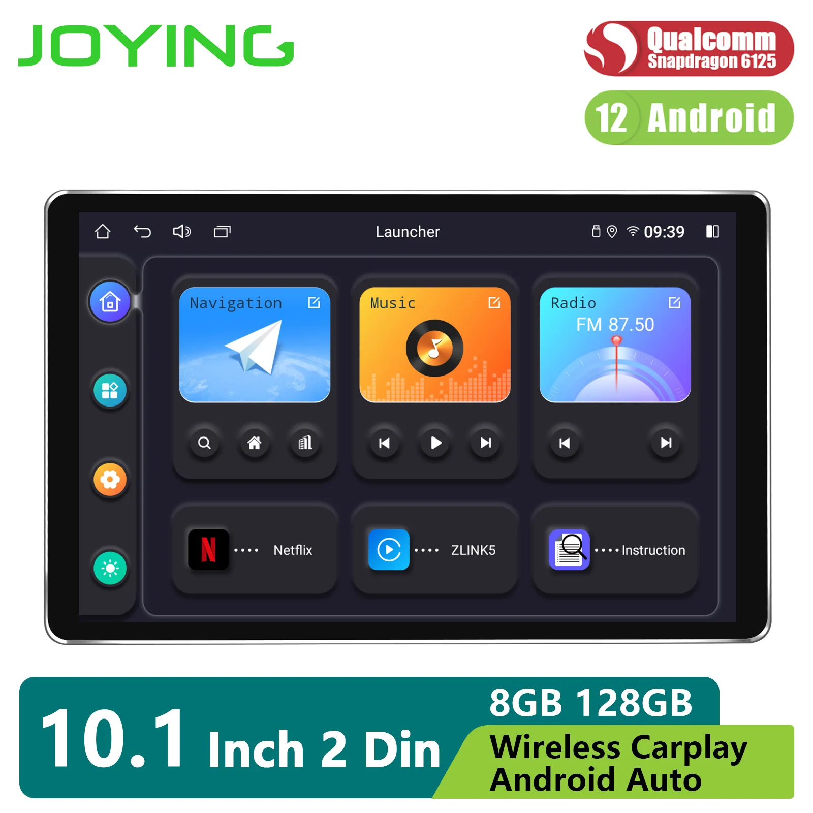 JOYING Android 12 Car Radio Stereo Car Multimedia Player With Qualcomm Snapdragon Support HDMI AR Camera With 10.1