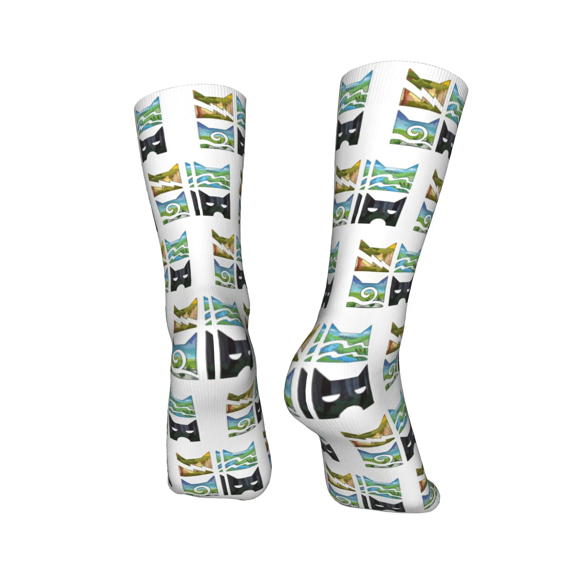 جميع المواسم الكلاسيكية أربعة ووريورز المحارب القطط شعار الجوارب Harajuku جوارب عالية الجودة الرياضة الأوسط جوارب أنبوبية لينة