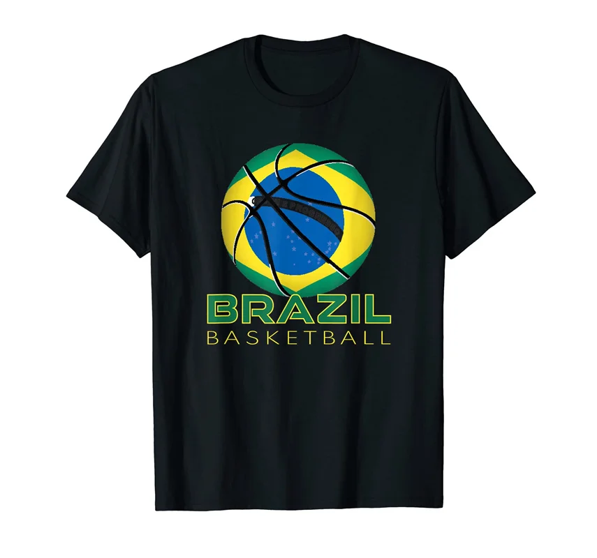 2025 Vintage Brazil Flag Basketball ball 100% Cotton T shirts Jersey Men Women T-Shirt Tees For Brasil Fans Gift