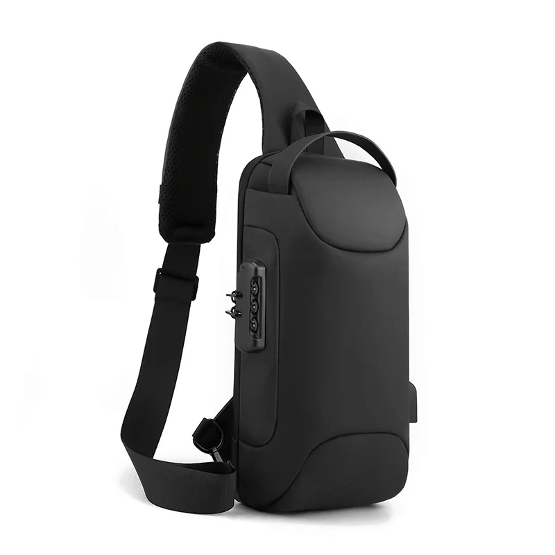 2025 New Male Men Chest Bags USB Fashion Waterproof Shoulder Designer Brands Crossbody Handle With Large Pockets Zipper Business