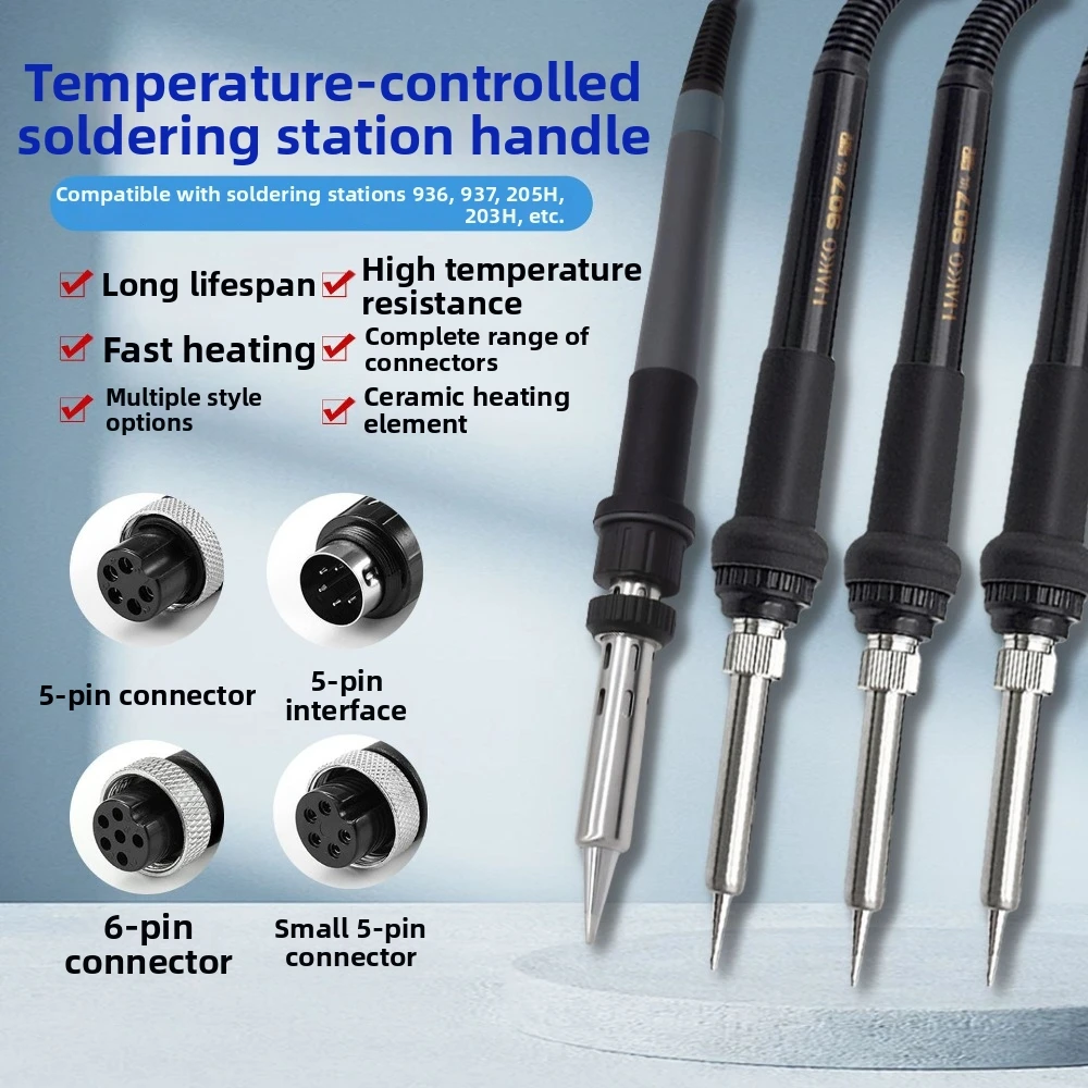 New 203H Universal 1322/1321 Heating Core 907 Handle 5 Holes Interface Soldering Iron Handle 60W Welding Tools Accessories