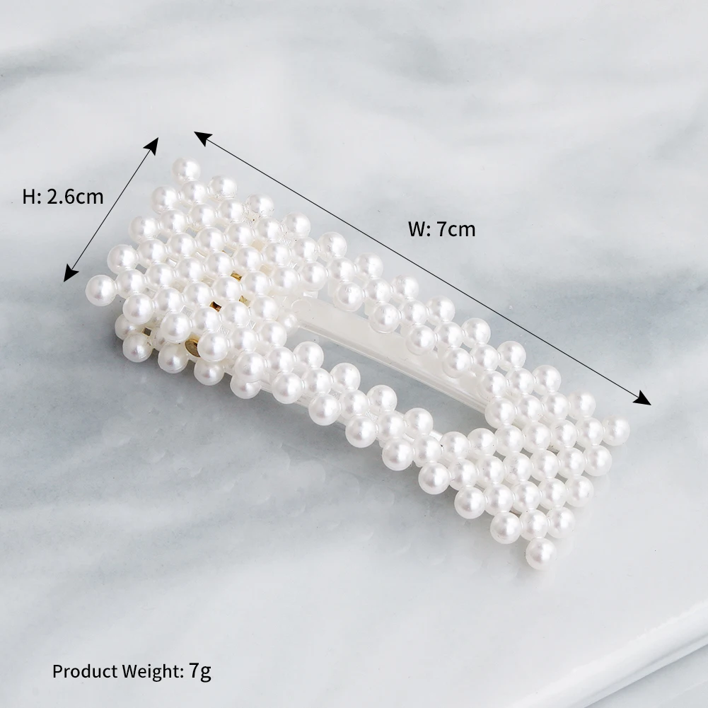 New Handmade Pearls Barrette Metal Geometric Flower Hair Clips For Girls Sweet Korean Hairpins Fashion Women Hair Accessories