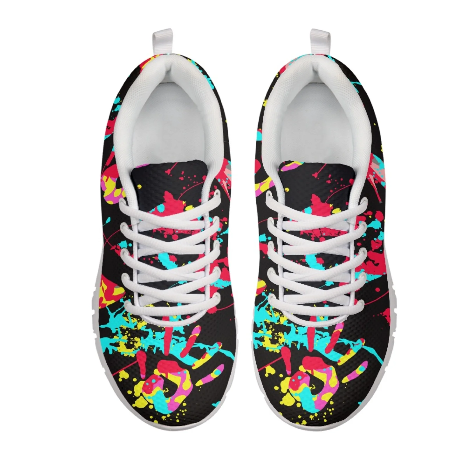 Coloranimal Colorful Ink Splash Mesh & EVA Sole Mens Athletic Sneakers Low Top Running Shoes for Womens New Design