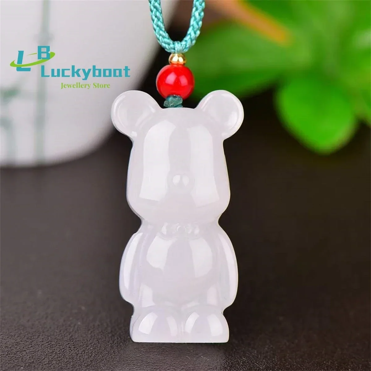 Natural Dongling Jade Violent Bear Pendant Simple and Generous Personalized Fashion Versatile for Men and Women