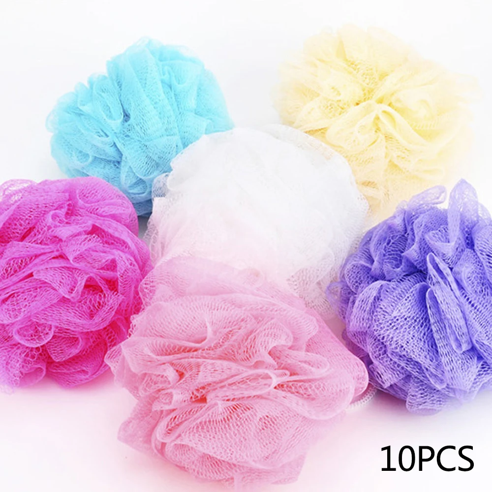 Can Be Hung Color Randomly Sent Mesh Multi-foam Nylon Scrubbing Brush Sponge Flower Bath Ball Refreshing Shower Nylon Scrubber