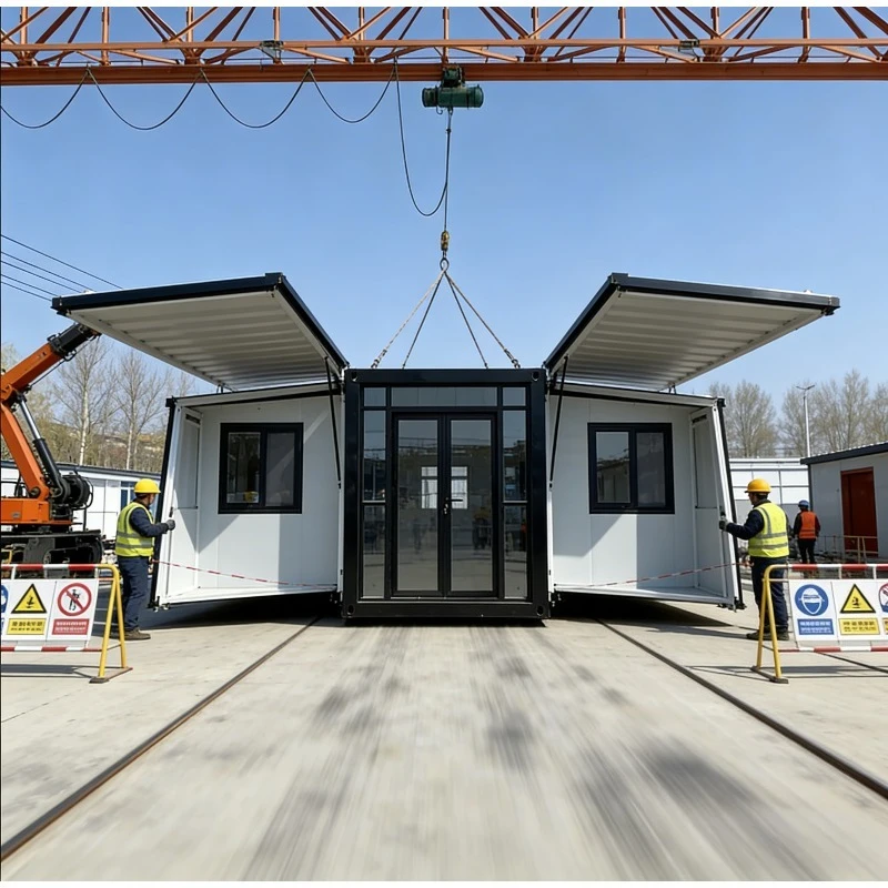 Permanent Expandable Foldable House Double Wing Container Home Modern Family Villa 2 Bedroom Prefabricated Modular Housing