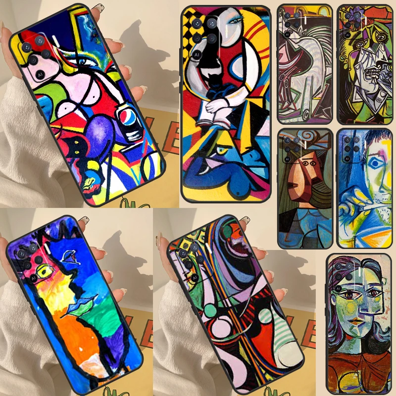 Picasso Abstract painting Art Case For OPPO A57S A54 S A16 A76 A96 A5 A9 A31 A53 A15 A52 A72 A91 A74 A94 A17 A57 A77 Cover