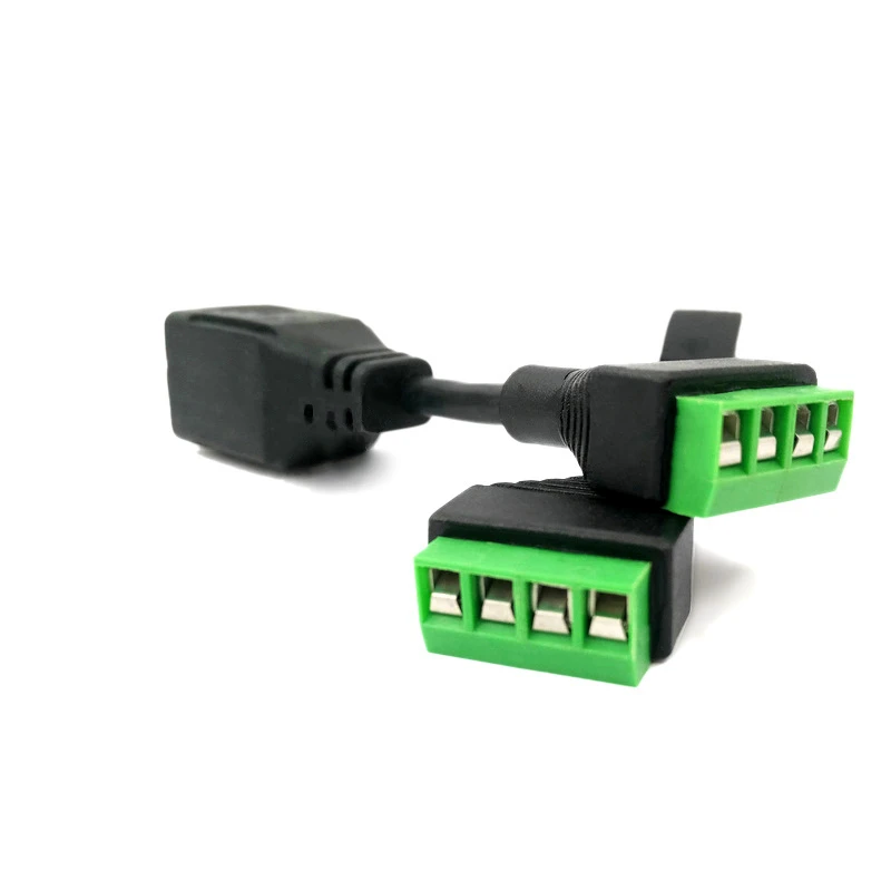 1PCS RJ45 To 4pin Terminal RJ45 Female Terminal Block Crystal Head Terminal Block Pressure-free Crystal Head Net Block End