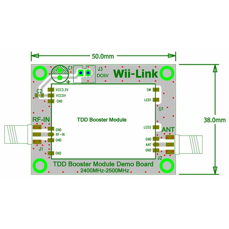 Penguat sinyal 2.4G 2.4GHz 2W, frekuensi tinggi untuk papan DEMO modul penguat sinyal ZigBee