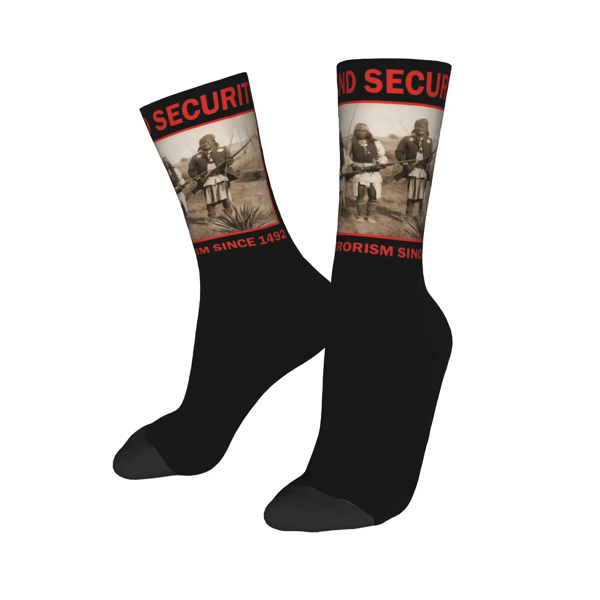 Autumn Winter Retro Men's Women's The Original Homeland Security Socks  Sweat Absorbing Crew Socks