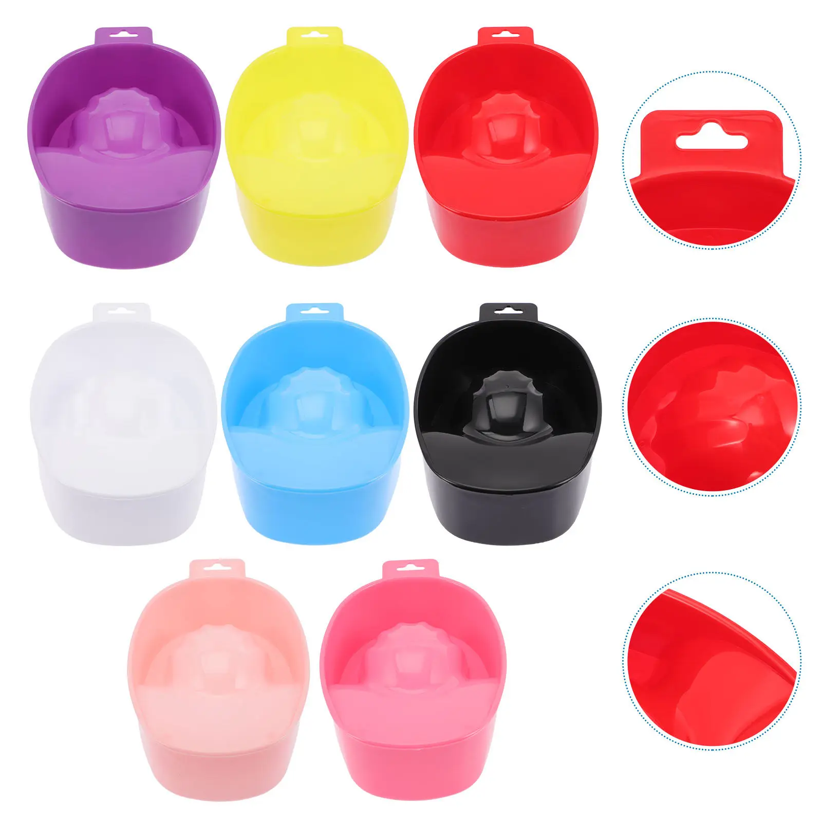 

8Pcs Nail Soaking Bowls Groove Design Comfortable Hand Soak Off Bowl Acrylic Gel Polish Remover Manicure Supplies for Salon Home