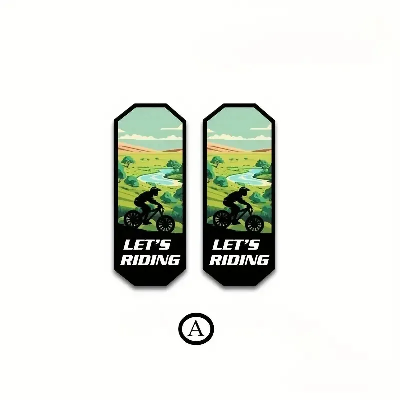 1 SET Set Let's Riding Scenery Stickers 7 Styles Waterproof Vinyl Decals For MTB Road Bike Frame Decor