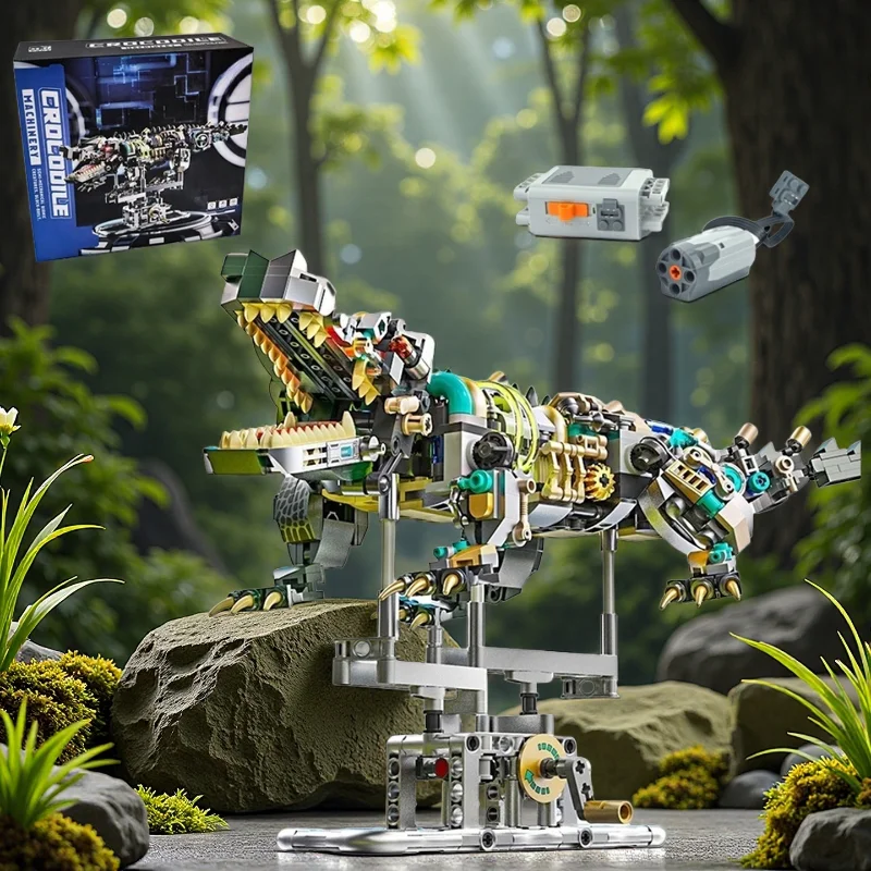 

DIY Creative Mechanical Alligator Building Blocks Set Model Kit MOC Assembly Bricks Toys For Kids Birthday Christmas Gift​