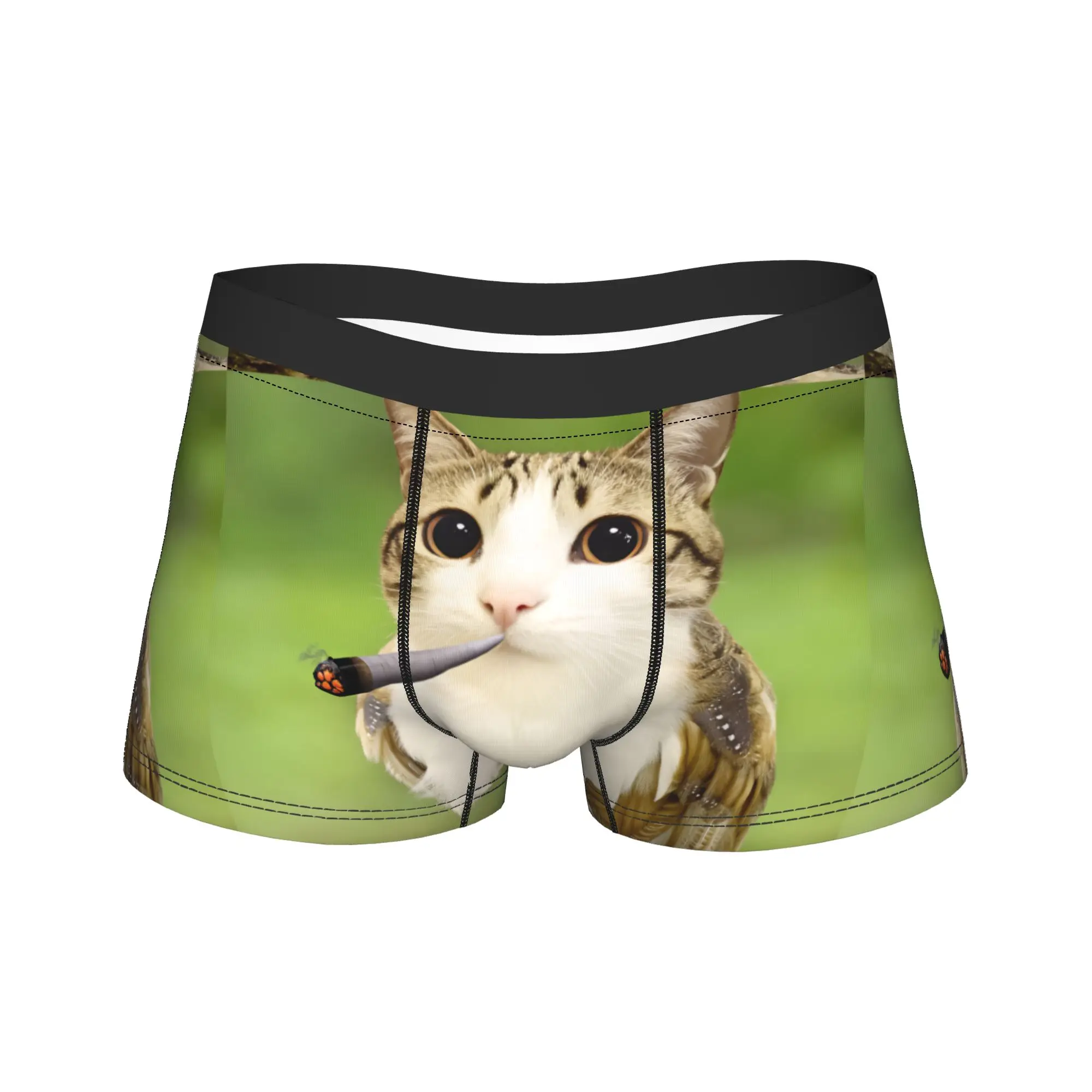 Meowl Katze Eule Plüschtier Tier(2)_1 Boxershorts Unterwäsche Hochwertige Herren Bequeme Boxershorts Bedrucktes Oversize-Höschen