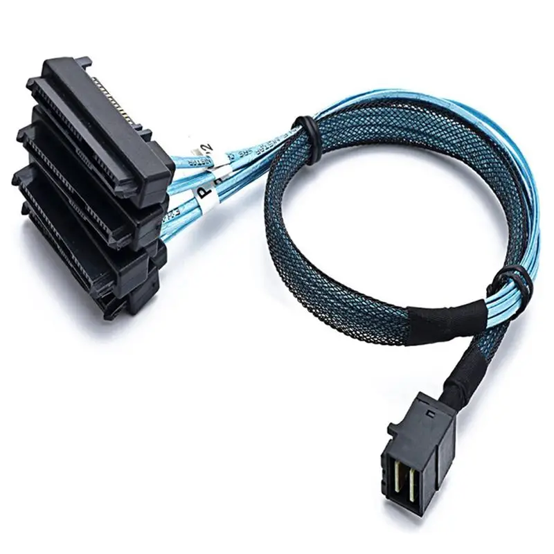 8X Mini SAS SFF-8643 To 4X29pin SFF-8482 Hard Disk Server Cable 3.33TF/1M-Y18A
