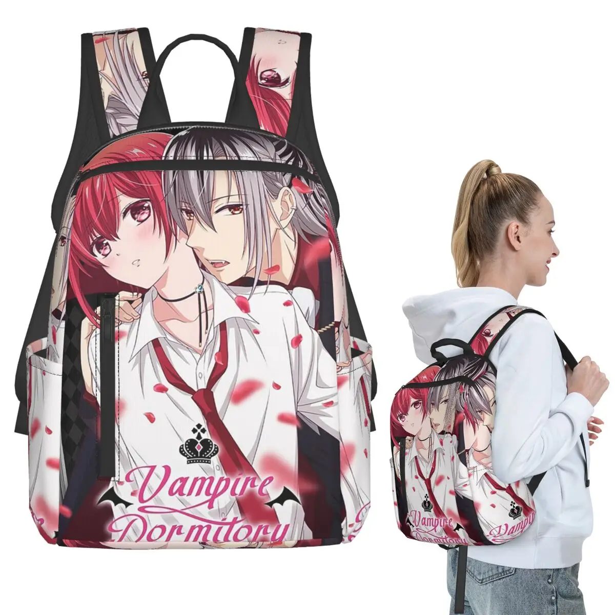 

Vampire Knight Anime Backpack Student BookBag Children School Bag Laptop Shoulder Bags Boys Girls