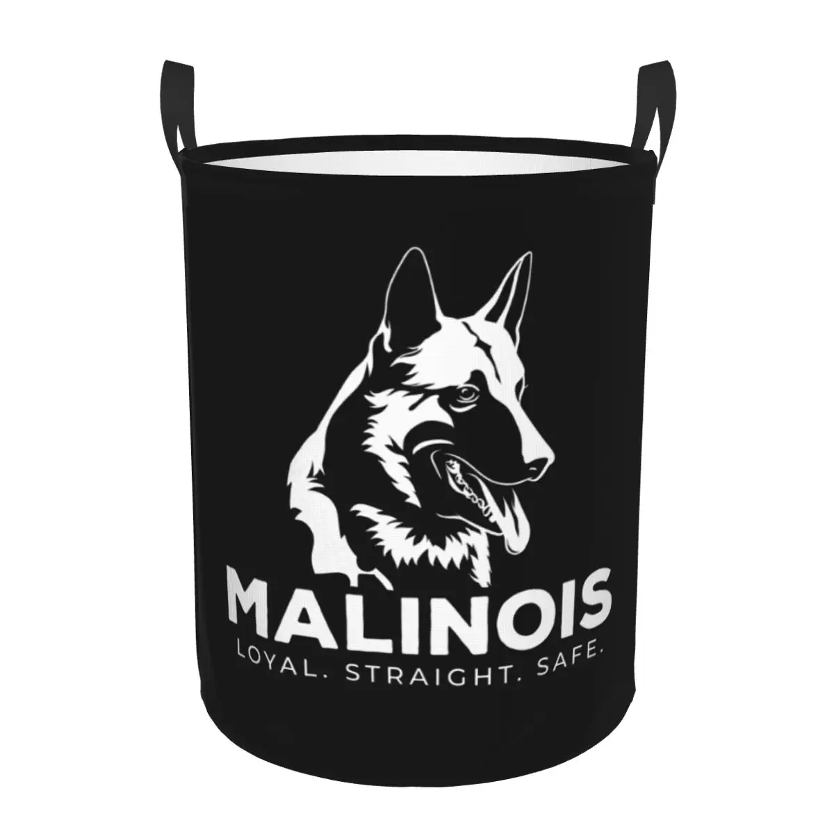 Custom Malinois Belgian Shepher Laundry Basket Collapsible Clothing Hamper Toys Organizer Storage Bins