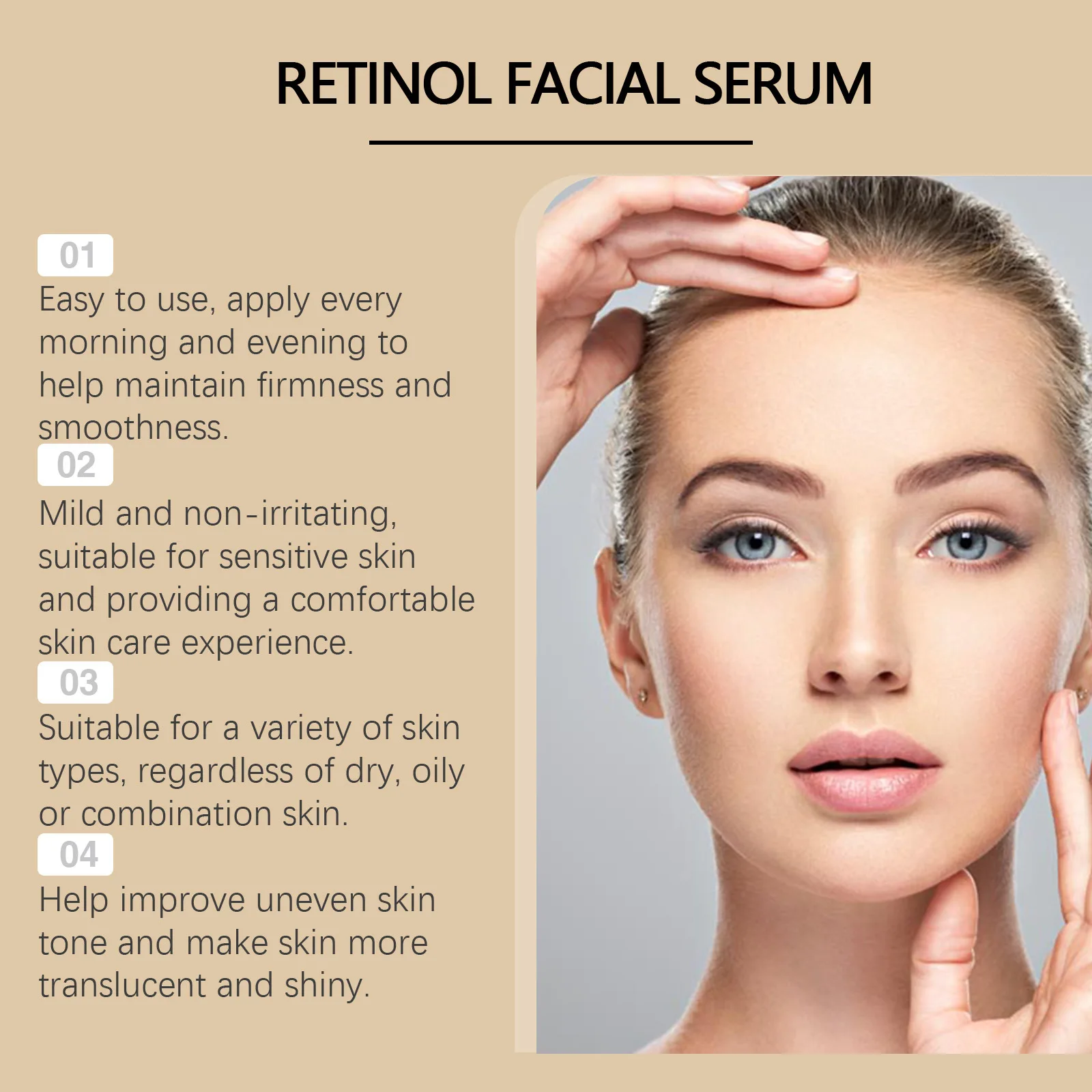 Retinol Facial Serum Fade Fine Line Deep Moisturizing Smoothing Firming Brightening Repairing Renewing Essence Skin Care ผลิตภัณฑ์