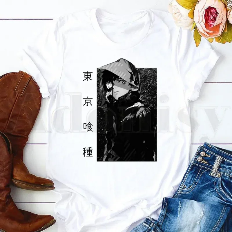 

Tokyo Ghoul Ken Kaneki Anime Short Sleeve Female Tops Tees Harajuku VintageT Shirts Women's T-shirt