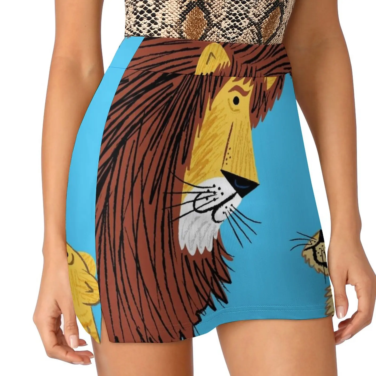 Listen To The Lion Women's skirt Aesthetic skirts New Fashion Short Skirts Lions Lion Animals Nature Wildlife Wild Lions Mane