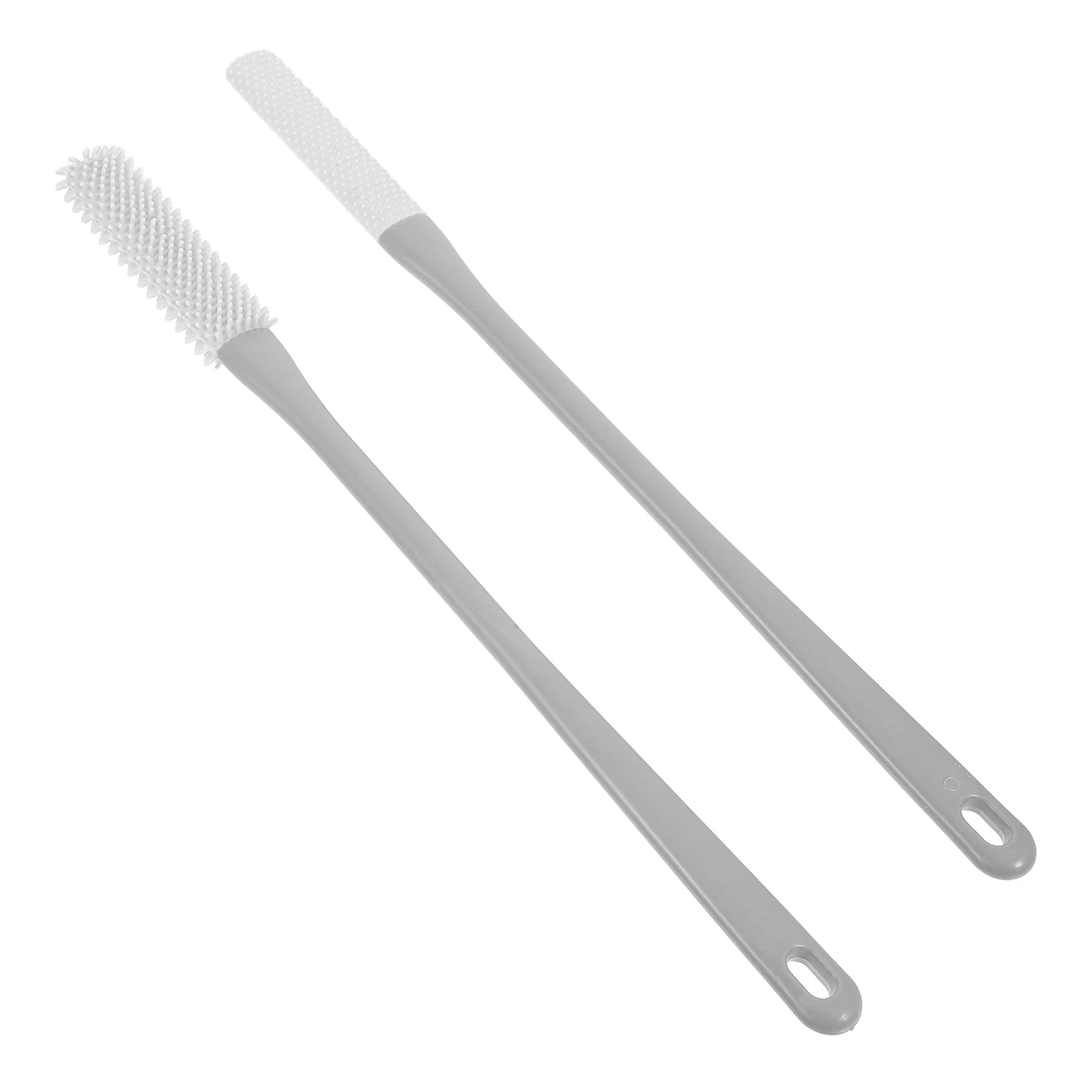 

2Pcs Shower Foot Scrub Brush Long Handle Design Soft Rubber Bristles Foot Exfoliator Tool for Dead Skin Removal and Massage
