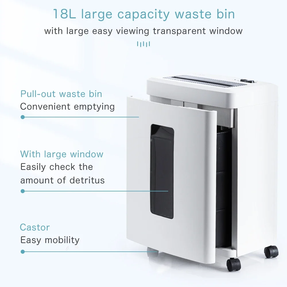 4 Level 16L Paper Shredder 12 Sheets Cross Cut 4*30mm Manual Document Destroyer  Equipment for Commercial Office Home Use factor