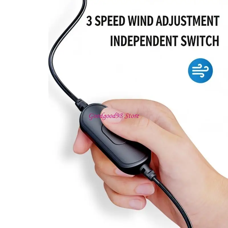 Universal Cup Holder USB Fan For Vehicles With Quiet Motor and 3 Speeds 