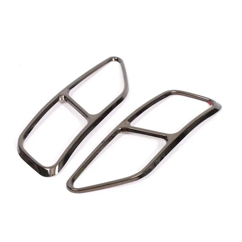 아우디 A5 A4 B9 2020-2024 테일 스로트 프레임 장식 트림 액세서리에 대한 스테인레스 스틸 블랙 자동차 테일 배기관 커버