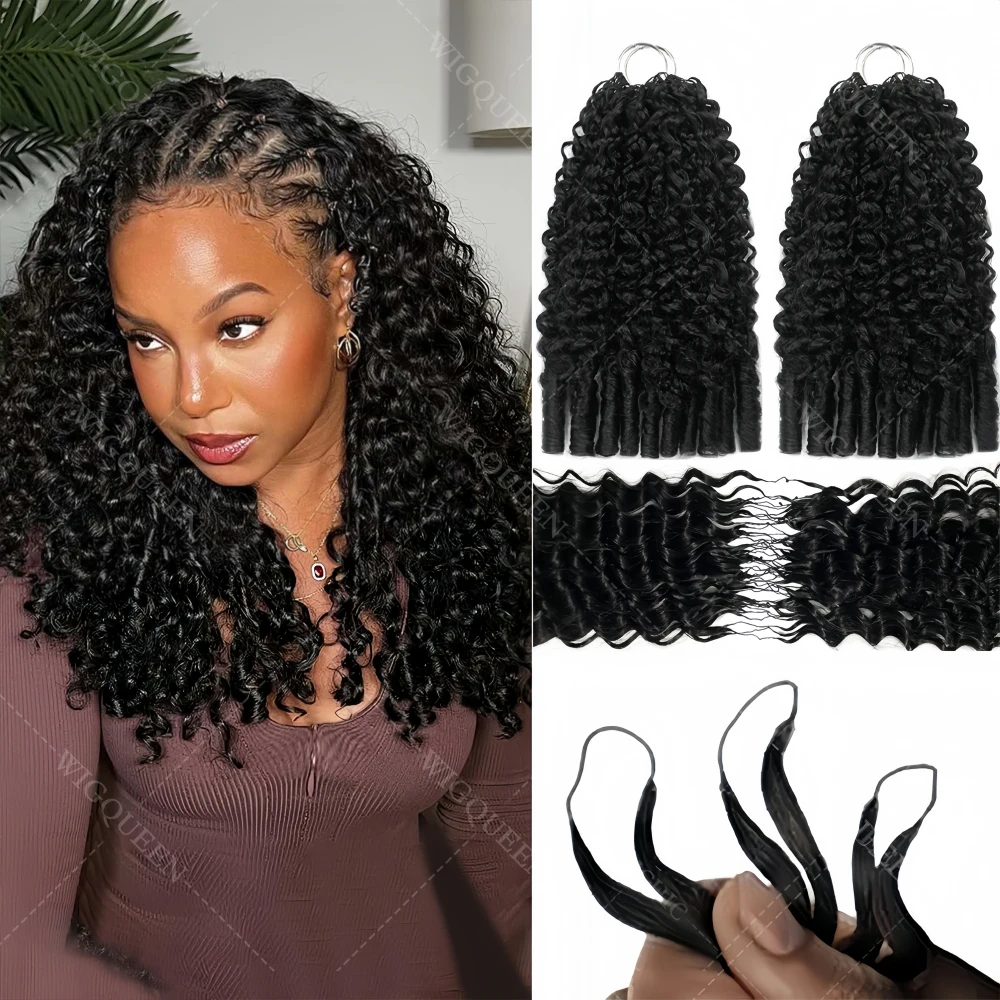 

Бирманские кудрявые волосы для крючкового плетения, невидимая нить, быстрое нанесение, с спиральными кудрями на концах, для плетения в стиле бохо-твист.