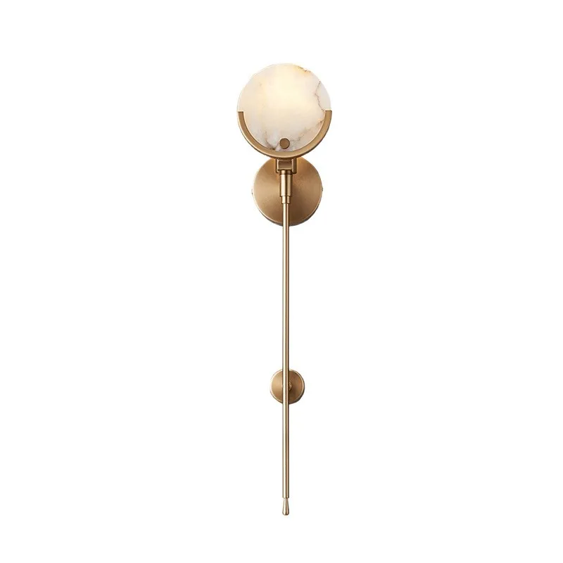 Marble Wall Light Spanish Creative Modern Living Room Bedroom Designer Model Room All Copper Long Hotel Aisle Light